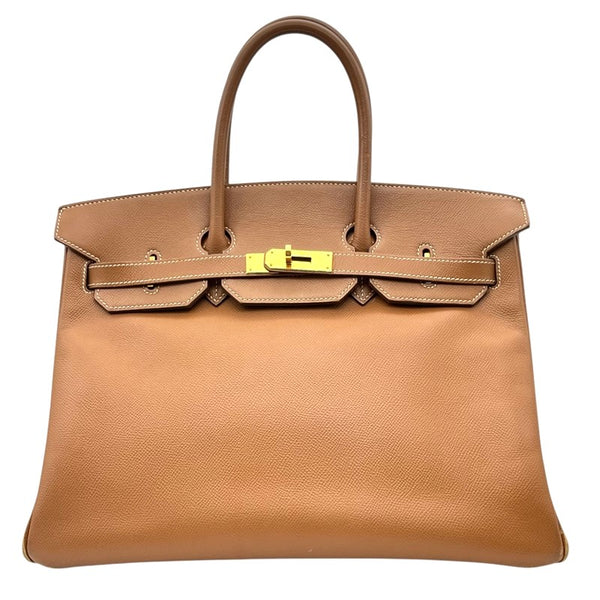 エルメス HERMES バーキン35 □F刻印 ゴールド ゴールド金具 クシュベル レディース ハンドバッグ
