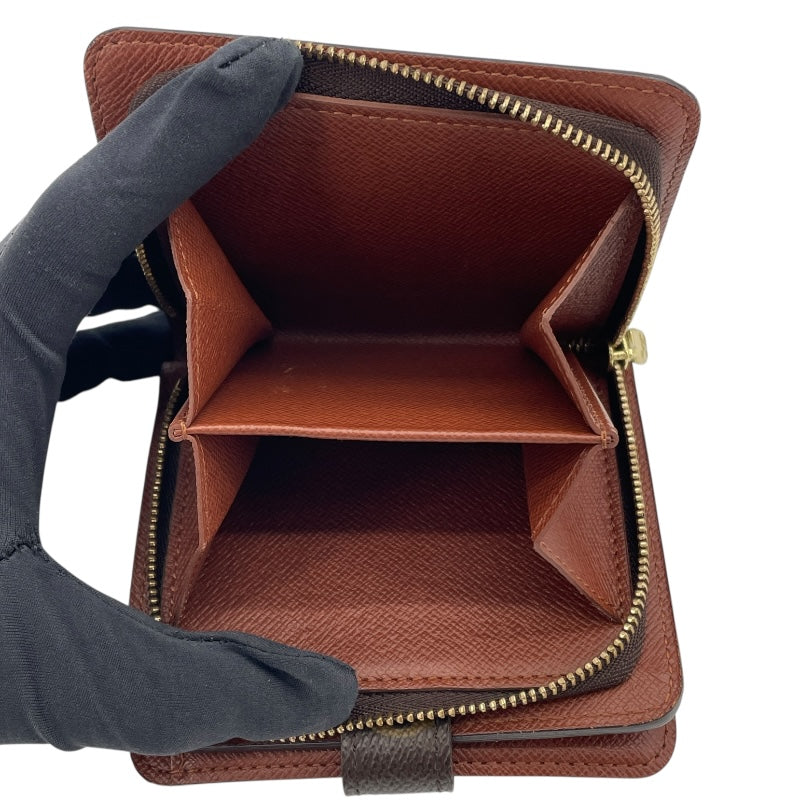 ルイ・ヴィトン LOUIS VUITTON コンパクトジップ M61667 ブラウン モノグラムキャンバス ユニセックス 二つ折り財布