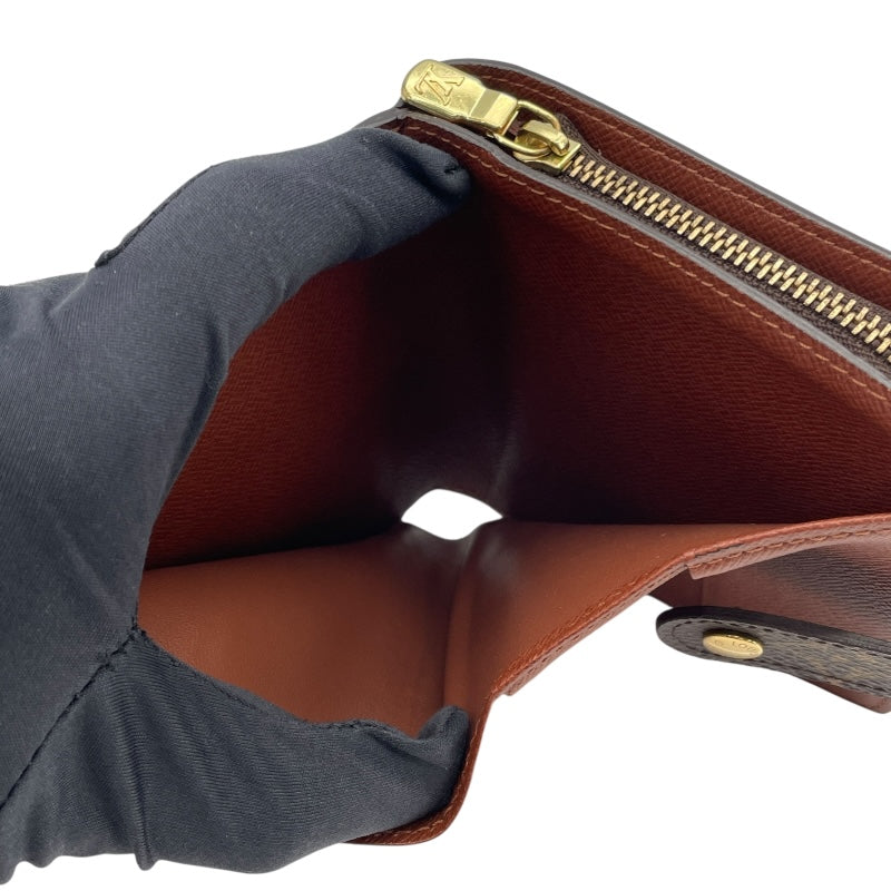 ルイ・ヴィトン LOUIS VUITTON コンパクトジップ M61667 ブラウン モノグラムキャンバス ユニセックス 二つ折り財布
