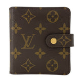 ルイ・ヴィトン LOUIS VUITTON コンパクトジップ M61667 ブラウン モノグラムキャンバス ユニセックス 二つ折り財布