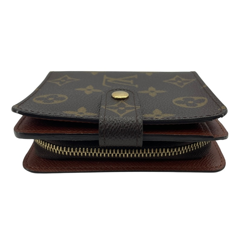 ルイ・ヴィトン LOUIS VUITTON コンパクトジップ M61667 ブラウン モノグラムキャンバス ユニセックス 二つ折り財布