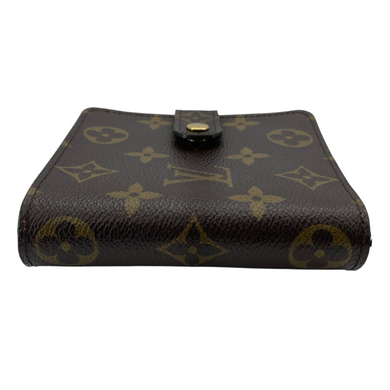 ルイ・ヴィトン LOUIS VUITTON コンパクトジップ M61667 ブラウン モノグラムキャンバス ユニセックス 二つ折り財布