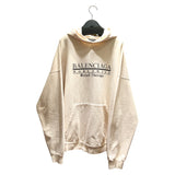 バレンシアガ BALENCIAGA オーバーサイズロゴパーカー アイボリー コットン ユニセックス パーカー