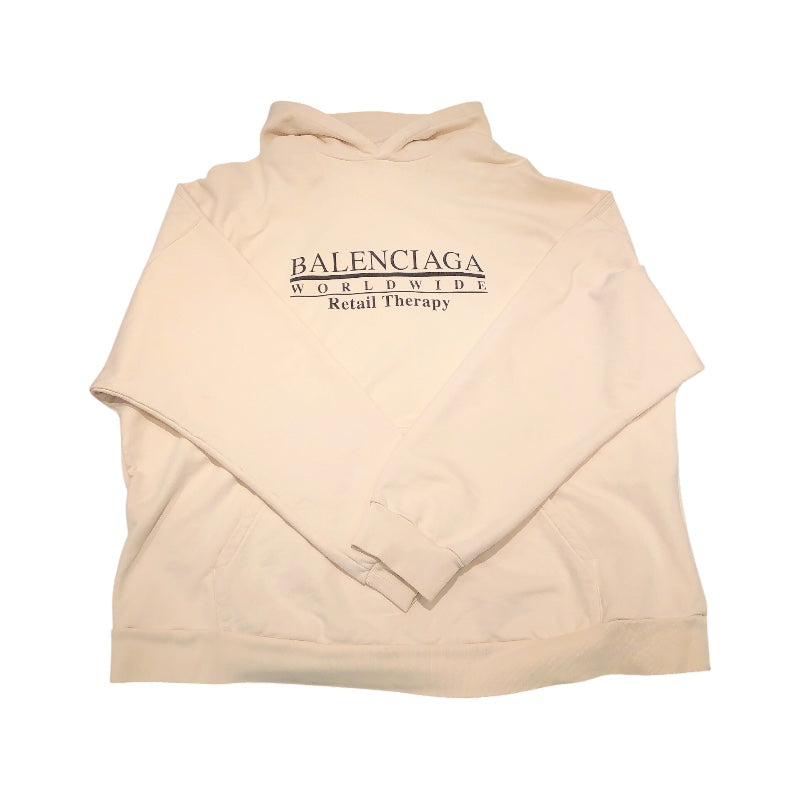 バレンシアガ BALENCIAGA オーバーサイズロゴパーカー アイボリー コットン ユニセックス パーカー