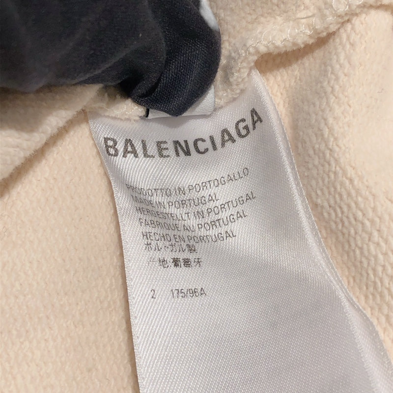 バレンシアガ BALENCIAGA オーバーサイズロゴパーカー アイボリー コットン ユニセックス パーカー