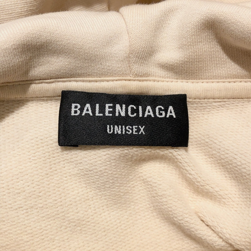 バレンシアガ BALENCIAGA オーバーサイズロゴパーカー アイボリー コットン ユニセックス パーカー