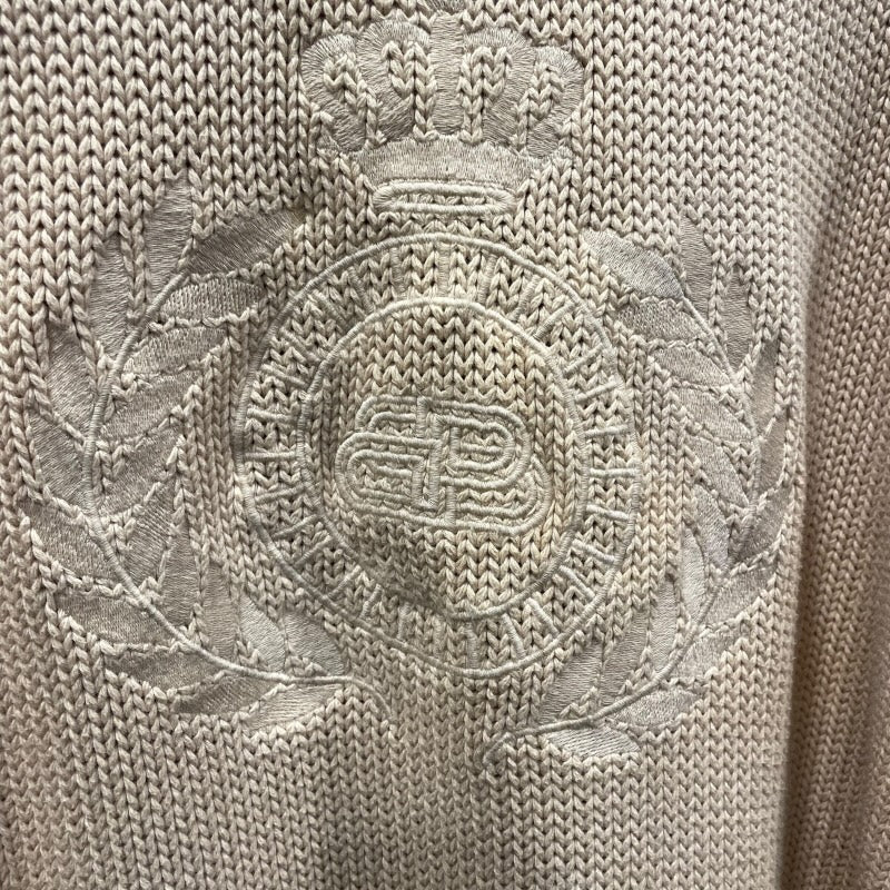 バレンシアガ BALENCIAGA ロゴ刺繍オーバーサイズニットセーター ベージュ コットン メンズ セーター