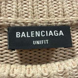 バレンシアガ BALENCIAGA ロゴ刺繍オーバーサイズニットセーター ベージュ コットン メンズ セーター