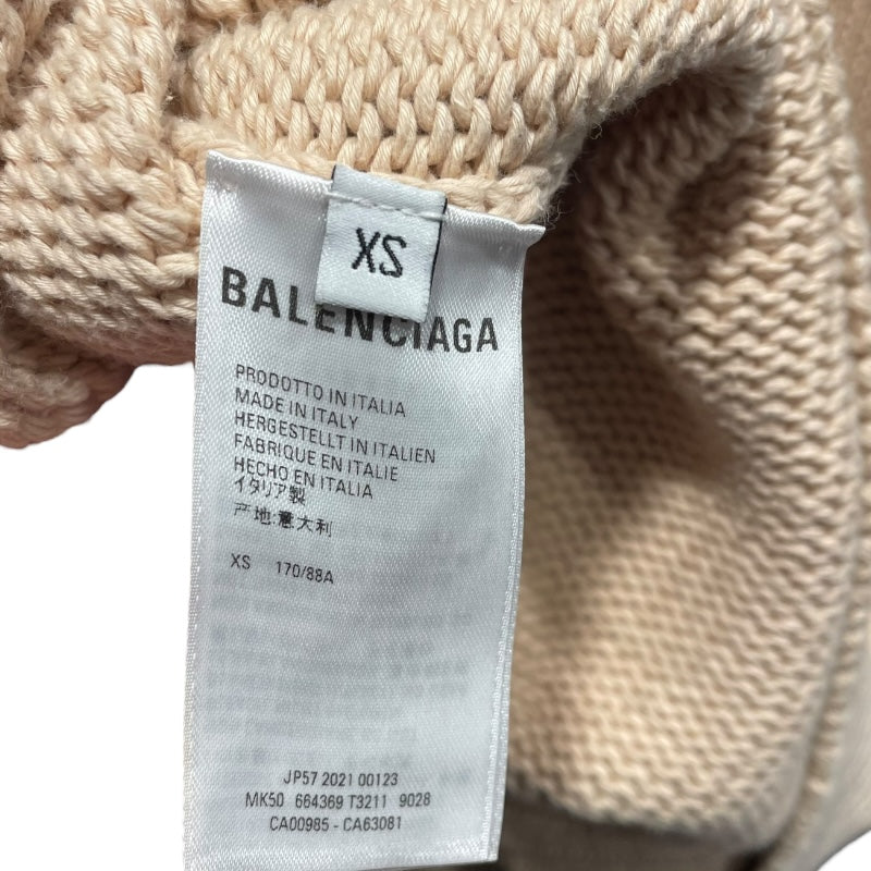 バレンシアガ BALENCIAGA ロゴ刺繍オーバーサイズニットセーター ベージュ コットン メンズ セーター