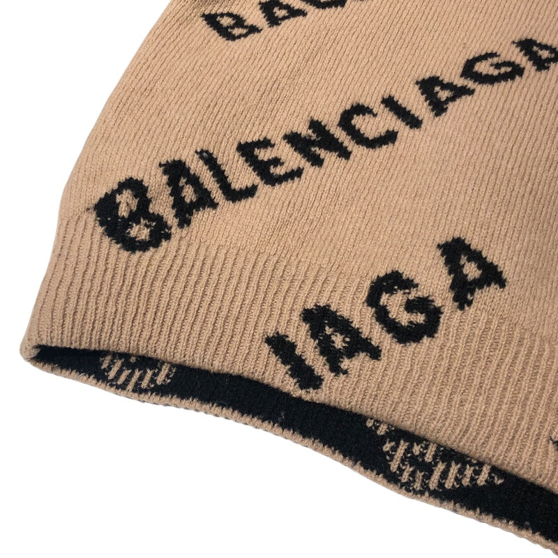 バレンシアガ BALENCIAGA ロゴ総柄ニットセーター 620983 ベージュ ウール メンズ ニット