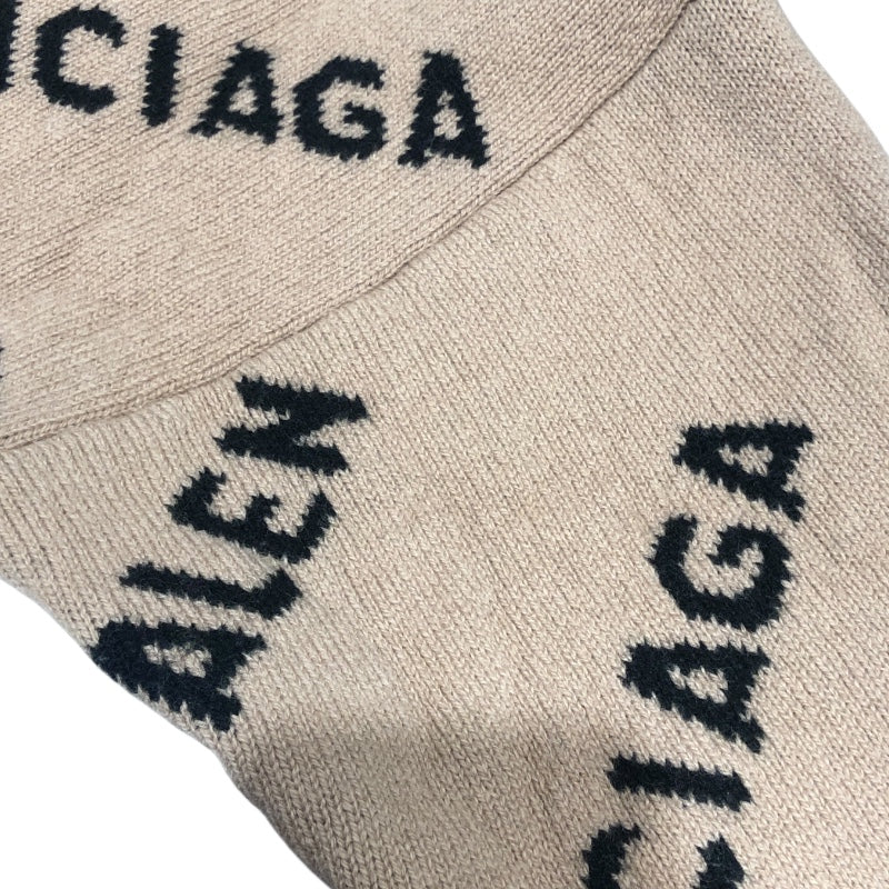 バレンシアガ BALENCIAGA ロゴ総柄ニットセーター 620983 ベージュ ウール メンズ ニット