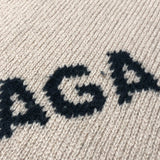 バレンシアガ BALENCIAGA ロゴ総柄ニットセーター 620983 ベージュ ウール メンズ ニット