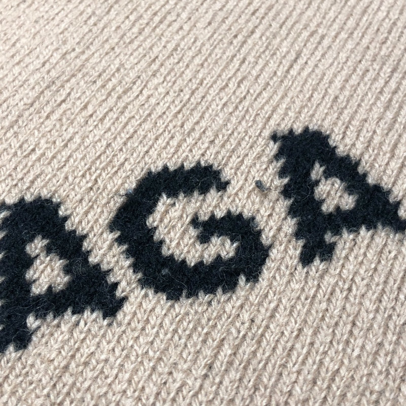 バレンシアガ BALENCIAGA ロゴ総柄ニットセーター 620983 ベージュ ウール メンズ ニット