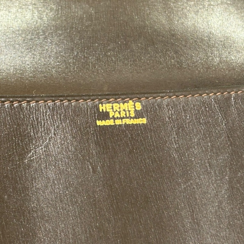 エルメス HERMES ショルダーバッグ 〇G刻印 ショコラ/ゴールド金具 ボックスカーフ ユニセックス ハンドバッグ
