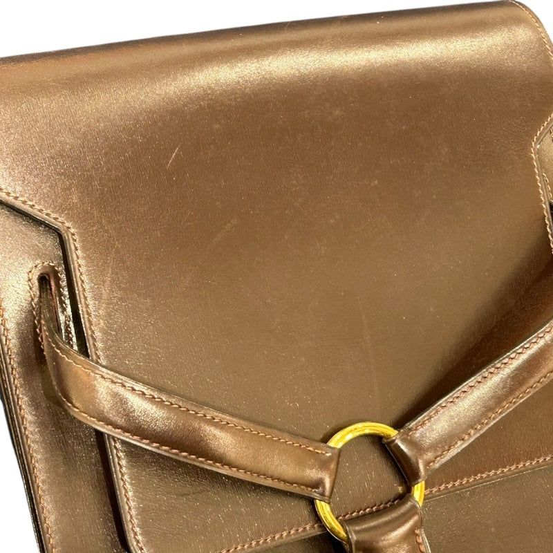 エルメス HERMES ショルダーバッグ 〇G刻印 ショコラ/ゴールド金具 ボックスカーフ ユニセックス ハンドバッグ