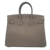 エルメス HERMES バーキン25 D刻 エトゥープ　SV金具 トゴ レディース ハンドバッグ