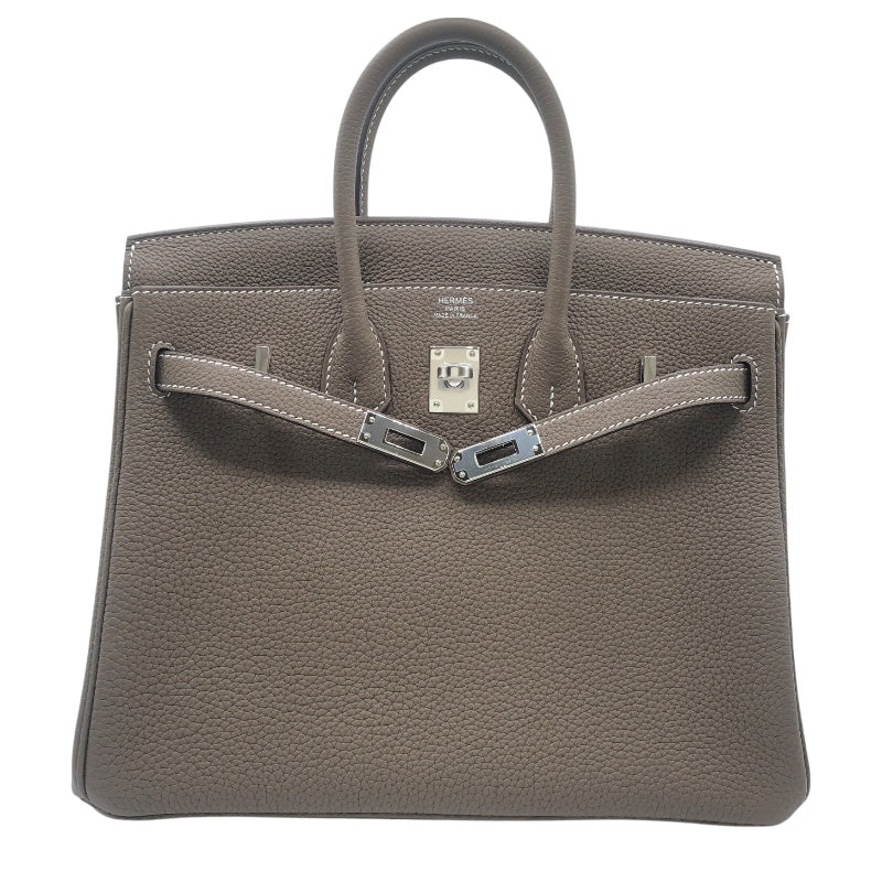 エルメス HERMES バーキン25 D刻 エトゥープ　SV金具 トゴ レディース ハンドバッグ