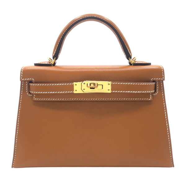 エルメス HERMES ミニケリー2 U刻 ナチュラルサブレ ゴールド金具 ヴォーバトラー レディース ショルダーバッグ