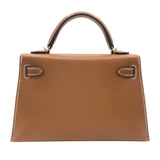 エルメス HERMES ミニケリー2 U刻 ナチュラルサブレ ゴールド金具 ヴォーバトラー レディース ショルダーバッグ