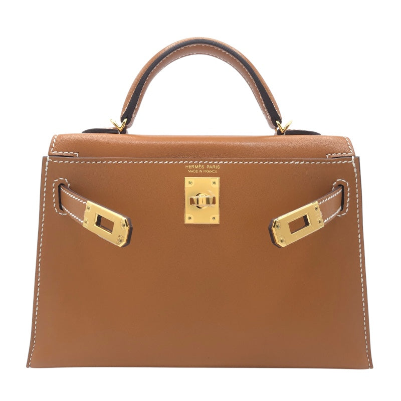 エルメス HERMES ミニケリー2 U刻 ナチュラルサブレ ゴールド金具