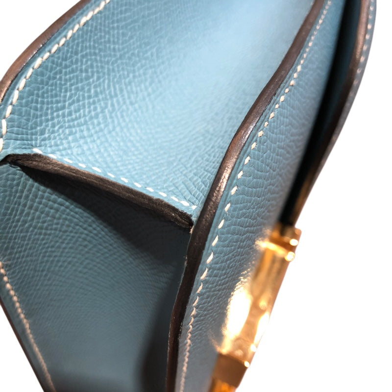 エルメス HERMES コンスタンス1 24 W刻 ニューブルージーン　ゴールド金具 エプソン レディース ショルダーバッグ