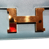 エルメス HERMES コンスタンス1 24 W刻 ニューブルージーン　ゴールド金具 エプソン レディース ショルダーバッグ
