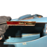 エルメス HERMES コンスタンス1 24 W刻 ニューブルージーン　ゴールド金具 エプソン レディース ショルダーバッグ