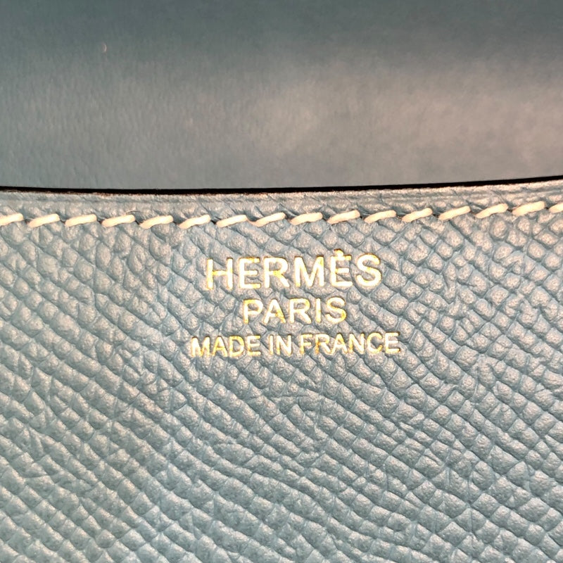 エルメス HERMES コンスタンス1 24 W刻 ニューブルージーン　ゴールド金具 エプソン レディース ショルダーバッグ