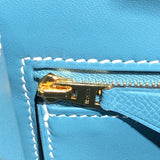 エルメス HERMES コンスタンス1 24 W刻 ニューブルージーン　ゴールド金具 エプソン レディース ショルダーバッグ