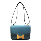 エルメス HERMES コンスタンス1 24 W刻 ニューブルージーン　ゴールド金具 エプソン レディース ショルダーバッグ