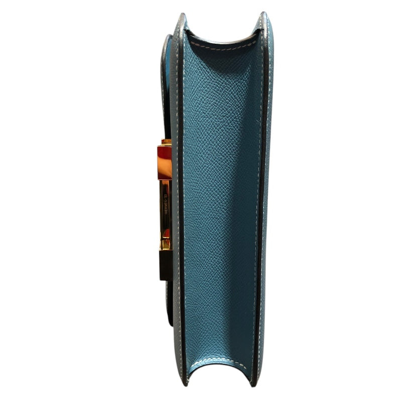 エルメス HERMES コンスタンス1 24 W刻 ニューブルージーン　ゴールド金具 エプソン レディース ショルダーバッグ