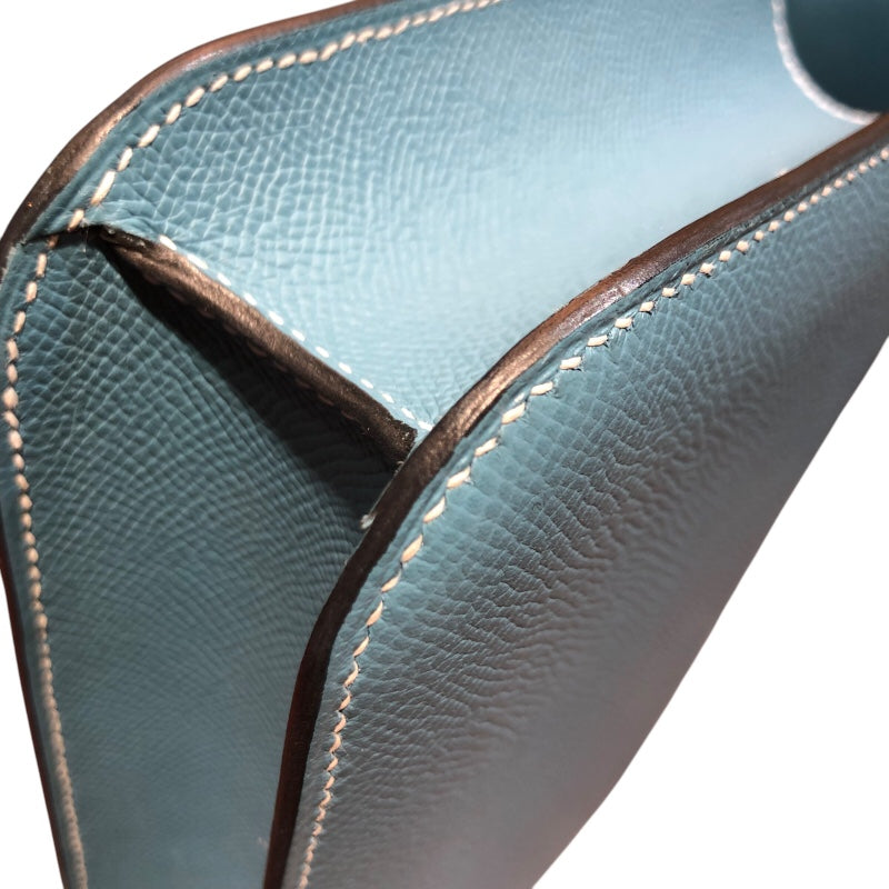エルメス HERMES コンスタンス1 24 W刻 ニューブルージーン　ゴールド金具 エプソン レディース ショルダーバッグ