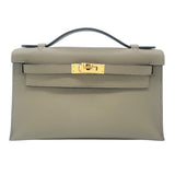 エルメス HERMES ポシェットケリー W刻 ベージュマルファ　GD金具 スイフト レディース ハンドバッグ