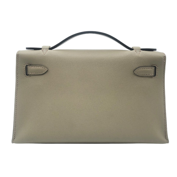 エルメス HERMES ポシェットケリー W刻 ベージュマルファ　GD金具 スイフト レディース ハンドバッグ