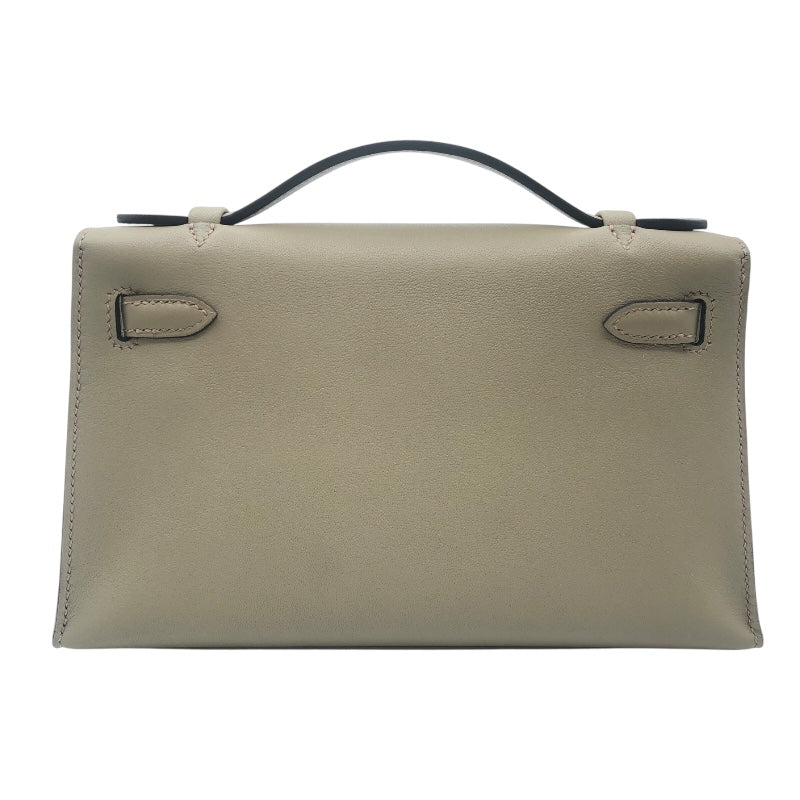 エルメス HERMES ポシェットケリー W刻 ベージュマルファ　GD金具 スイフト レディース ハンドバッグ