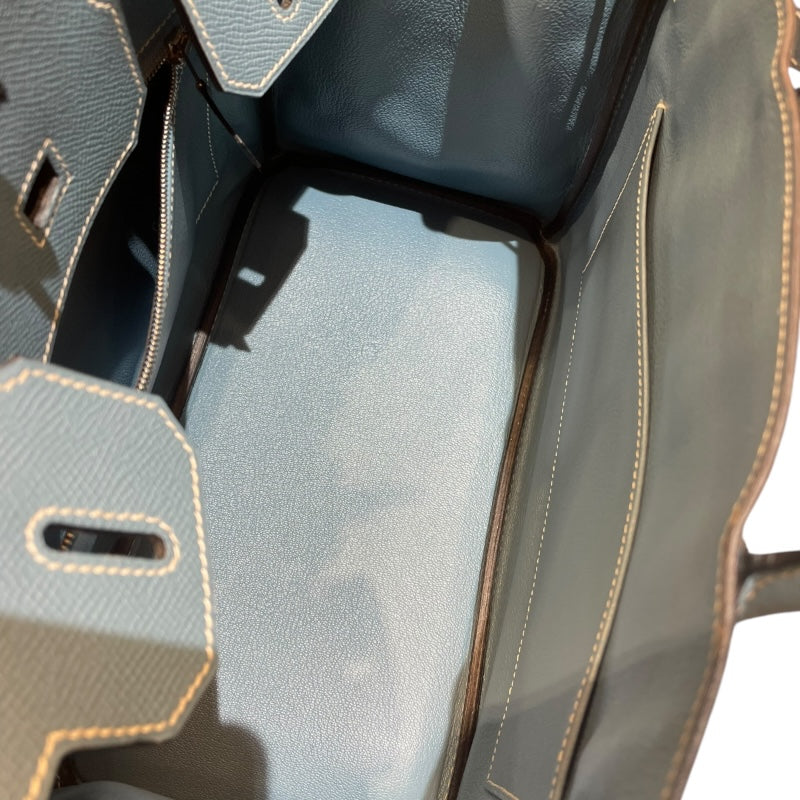 エルメス HERMES バーキン30 □M刻 ブルージーン シルバー金具 エプソン レディース ハンドバッグ