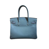 エルメス HERMES バーキン30 □M刻 ブルージーン シルバー金具 エプソン レディース ハンドバッグ