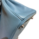 エルメス HERMES バーキン30 □M刻 ブルージーン シルバー金具 エプソン レディース ハンドバッグ