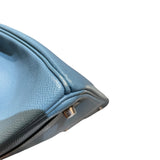 エルメス HERMES バーキン30 □M刻 ブルージーン シルバー金具 エプソン レディース ハンドバッグ
