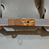 エルメス HERMES バーキン30 □M刻 ブルージーン シルバー金具 エプソン レディース ハンドバッグ