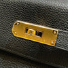 エルメス HERMES ケリー28 内縫い A刻(2017年製) ブラック ゴールド金具 トゴ レディース ショルダーバッグ