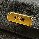 エルメス HERMES ケリー28 内縫い A刻(2017年製) ブラック ゴールド金具 トゴ レディース ショルダーバッグ