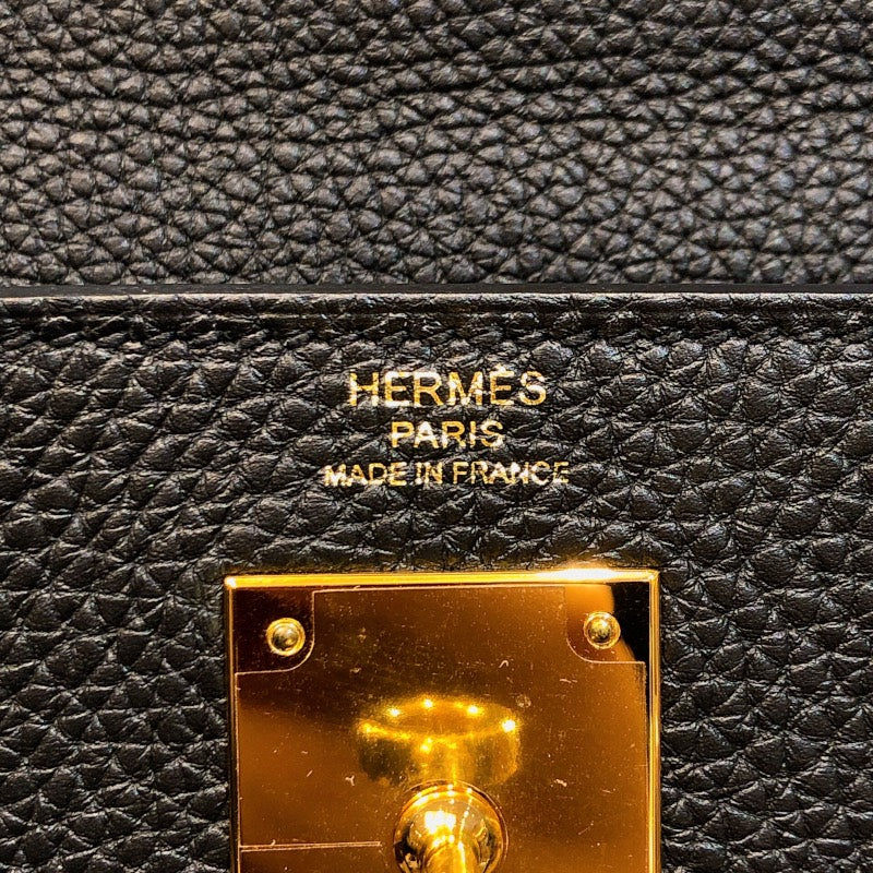 エルメス HERMES ケリー28 内縫い A刻(2017年製) ブラック ゴールド金具 トゴ レディース ショルダーバッグ