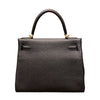 エルメス HERMES ケリー28 内縫い A刻(2017年製) ブラック ゴールド金具 トゴ レディース ショルダーバッグ