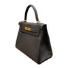 エルメス HERMES ケリー28 内縫い A刻(2017年製) ブラック ゴールド金具 トゴ レディース ショルダーバッグ