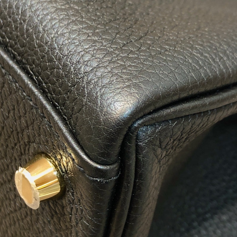エルメス HERMES ケリー28 内縫い A刻(2017年製) ブラック ゴールド金具 トゴ レディース ショルダーバッグ