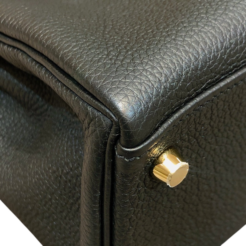 エルメス HERMES ケリー28 内縫い A刻(2017年製) ブラック ゴールド金具 トゴ レディース ショルダーバッグ