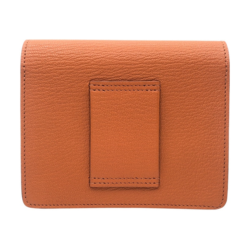エルメス HERMES ロウリス　スリムウォレット B刻 ポティロン　GD金具 シェーブル レディース 二つ折り財布