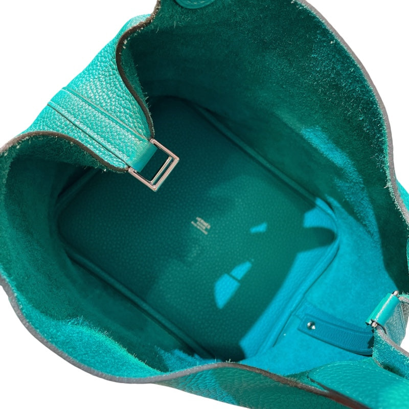 エルメス HERMES ピコタンロックMM C刻 ヴェールヴェローヌ シルバー金具 トリヨンクレマンス レディース ハンドバッグ