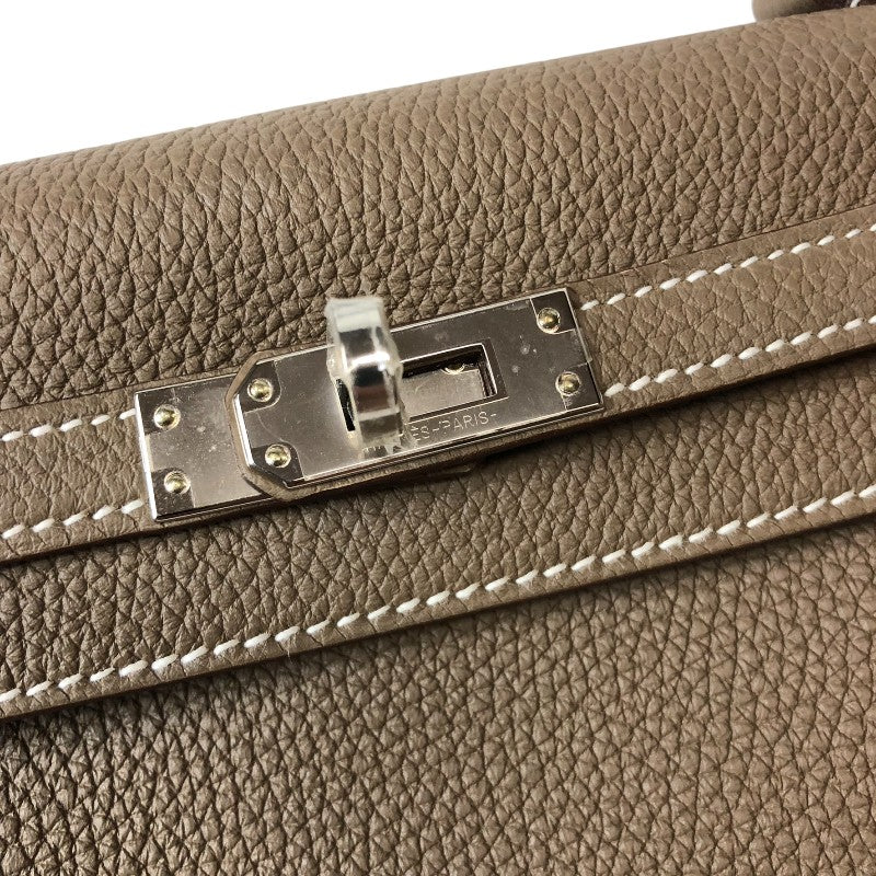 エルメス HERMES ケリー25 内縫い B刻印 エトゥープ シルバー金具 トゴ レディース ショルダーバッグ